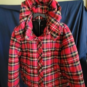 Forever 21 Womens Plaid Jacket with Hood